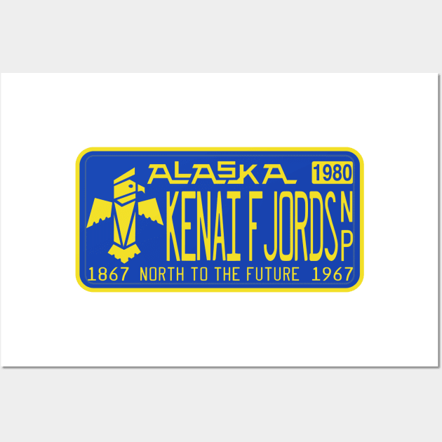 Kenai Fjords National Park license plate Wall Art by nylebuss